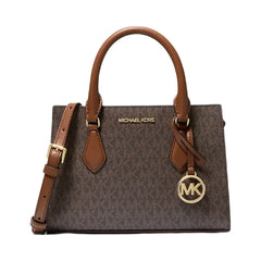 Michael Kors Sheila Small Signature Logo Satchel Brown