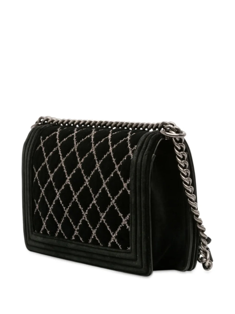 2014 Medium Quilted Velvet Wild Stitch Boy Flap crossbody bag