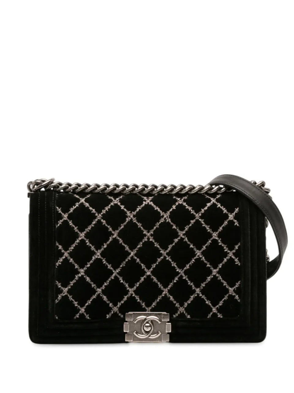 2014 Medium Quilted Velvet Wild Stitch Boy Flap crossbody bag