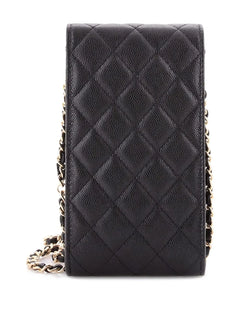 Embellished CC Flap Phone Holder Quilted Caviar Quilted Caviar crossbody bag