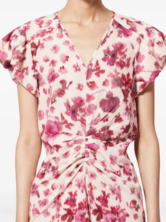 Terenae ruffled floral dress