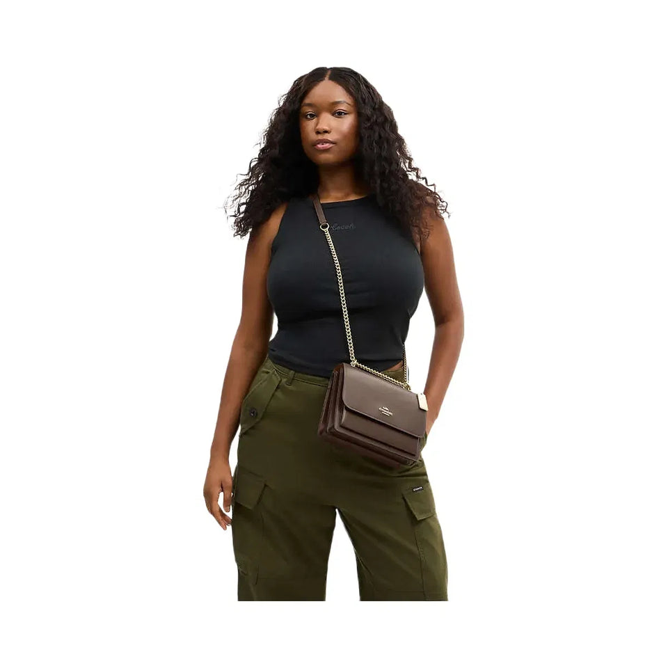 Coach Klare Crossbody Bag Calf Leather-Gold-Dark Stone