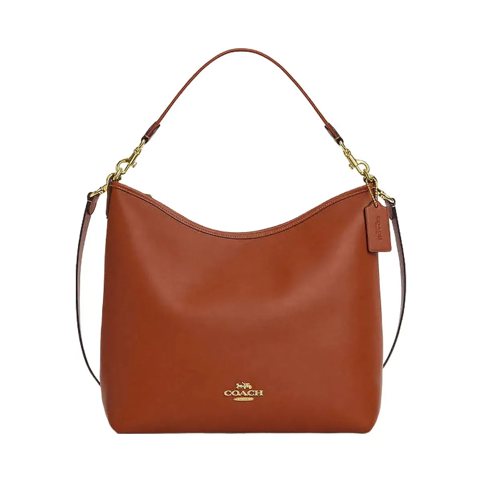 Coach Laurel Large Shoulder Bag Smooth Leather-Gold-Tan