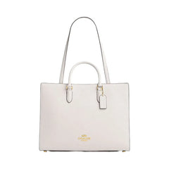 Coach Maggie Tote Bag Pebbled Leather-Gold-Chalk