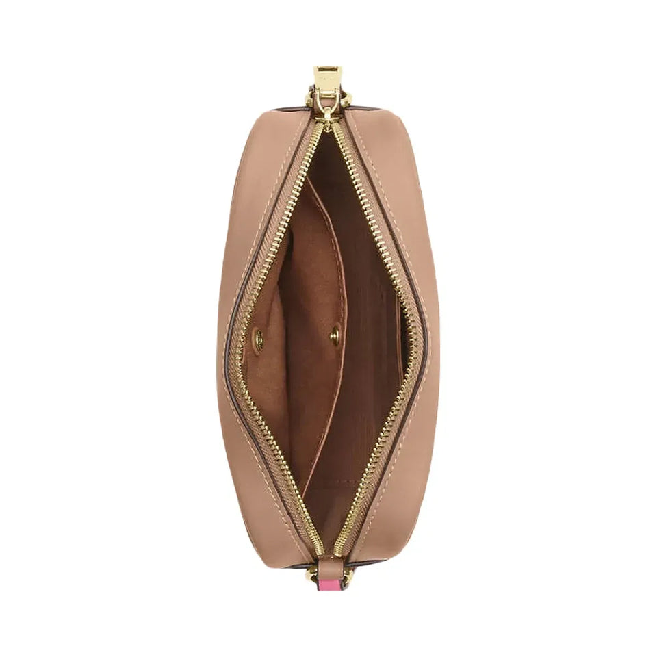 Coach Mini Jamie Camera Bag With Plaid Print Gold-Pink Multi
