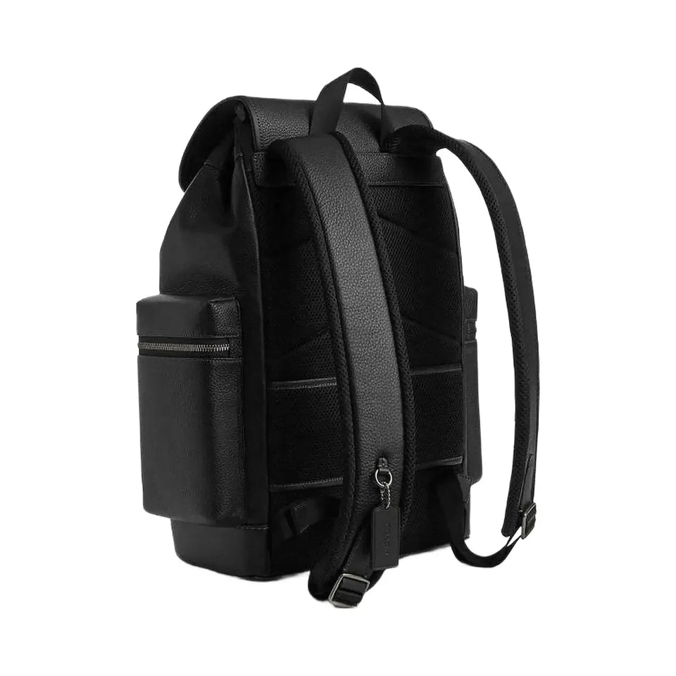 Coach Sprint Backpack Pebbled Leather-Black Copper Finish-Black-Black