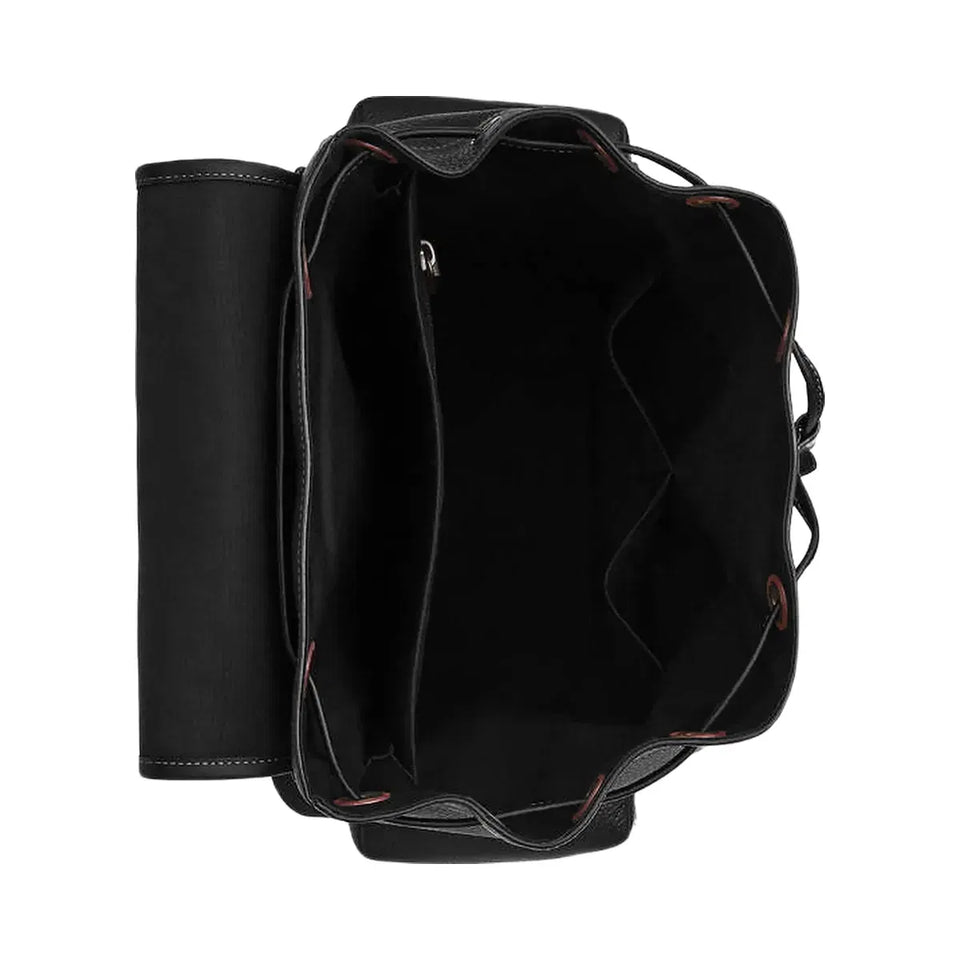Coach Sprint Backpack Pebbled Leather-Black Copper Finish-Black-Black