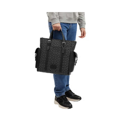 Coach Sprint Tote In Signature Jacquard Signature Jacquard-Silver-Charcoal-Black