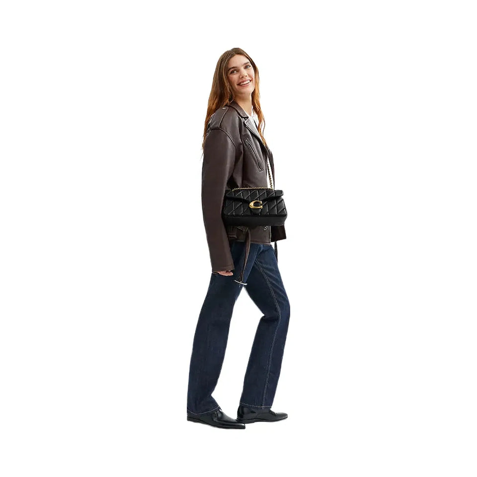 Coach Tabby Shoulder Bag 26 With Pillow Quilting Nappa Leather-Brass-Black