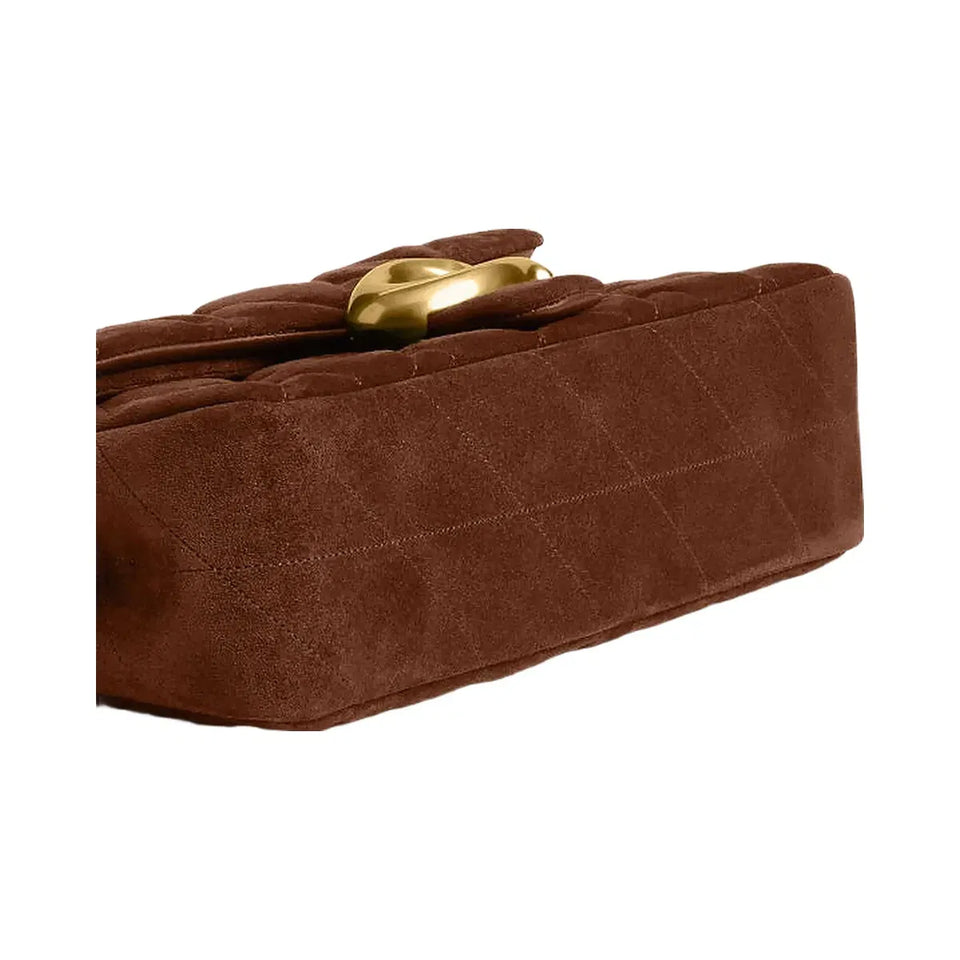 Coach Tabby Shoulder Bag 26 With Quilting Suede-Brass-Warm Brown