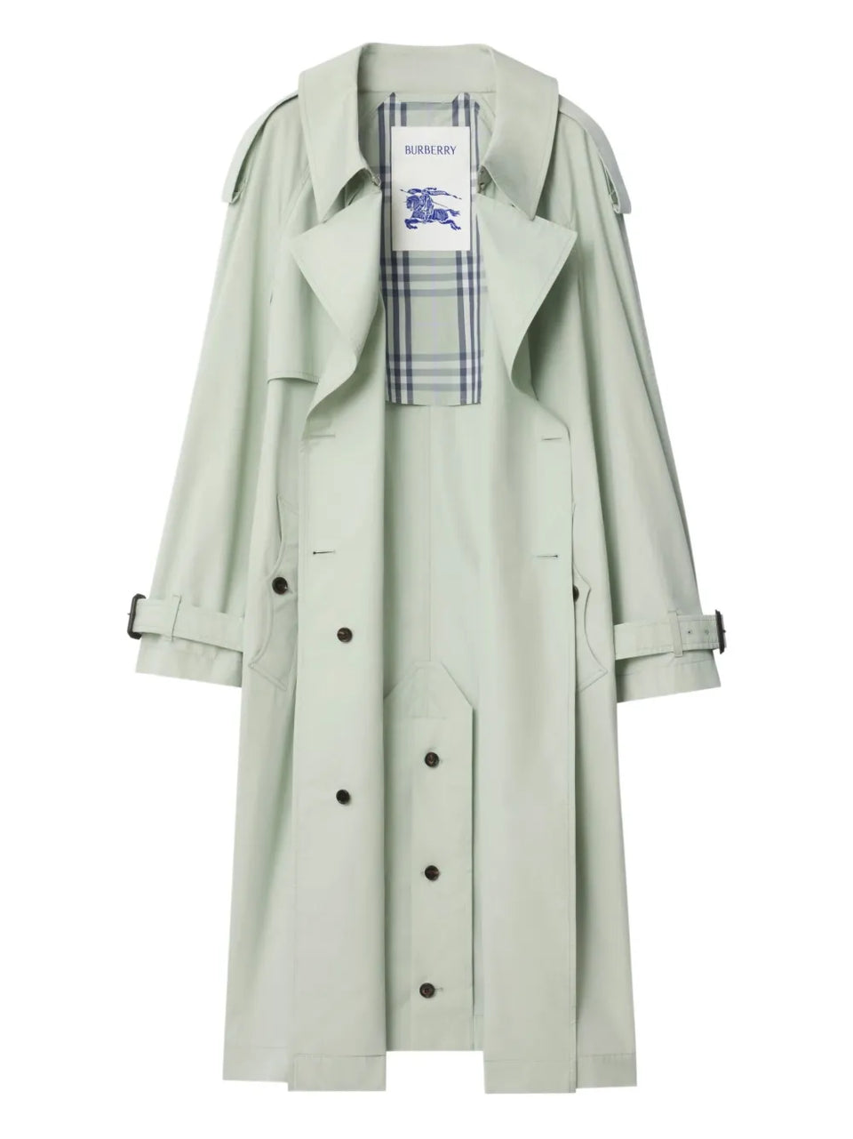 double-breasted belted trench coat