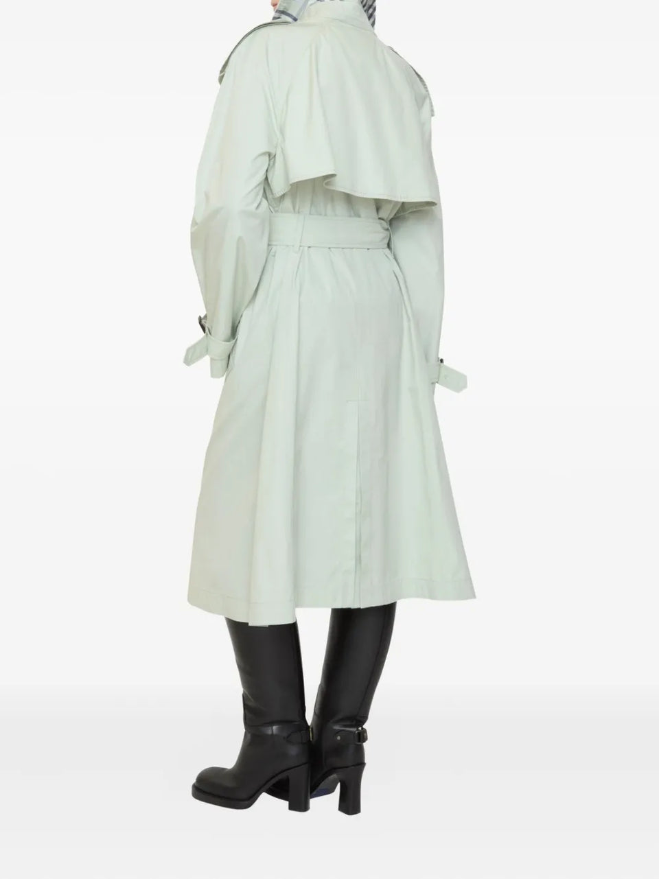 double-breasted belted trench coat