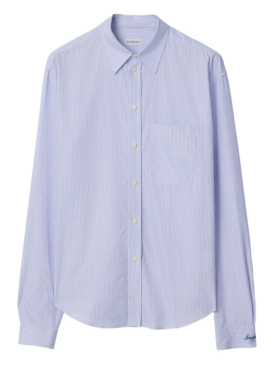 striped logo-embroidered shirt