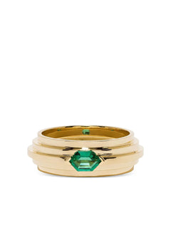 18K yellow gold Staircase 5-Tier emerald ring
