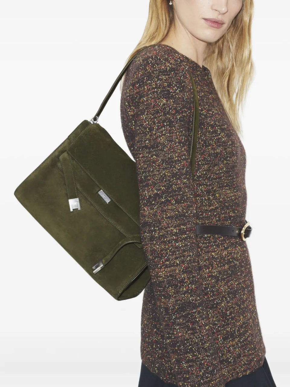 Large Lee Radziwill Suede Shoulder Bag