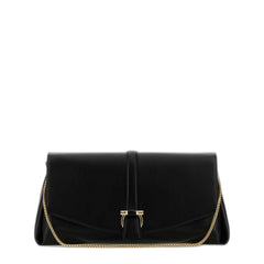 Black Leather Large Crossbody Bag