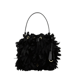 Embellished Satin Mini Bucket Bag
