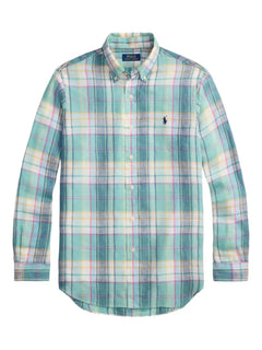 plaid button-down shirt