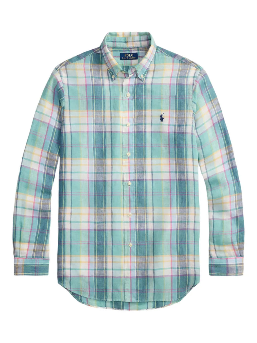 plaid button-down shirt