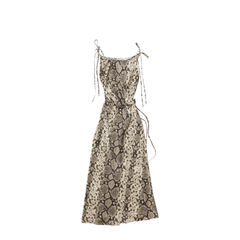 Satin Dress - Multi Brown