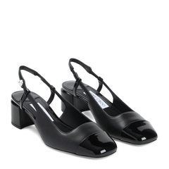 Black Nappa and Patent Leather Pumps