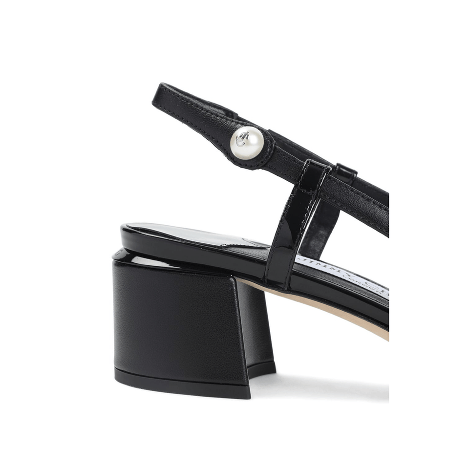Black Nappa and Patent Leather Pumps