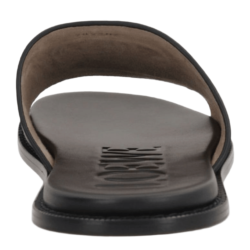 Flex Anagram Slide in Soft Calfskin Black