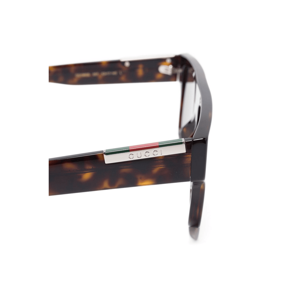 Rectangular Frame Sunglasses in Dark Tortoiseshell