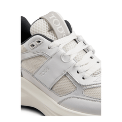 Sneakers in Leather and Fabric