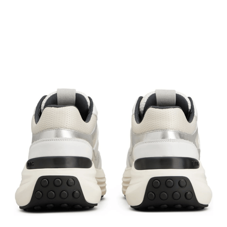 Sneakers in Leather and Fabric