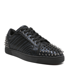Low Top Lace Up Sneakers Black