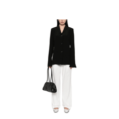 Black Convertible Neck Blazer