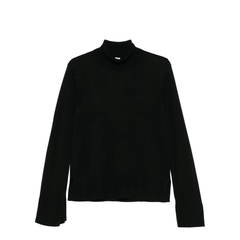 Slit Sleeve Turtleneck Black