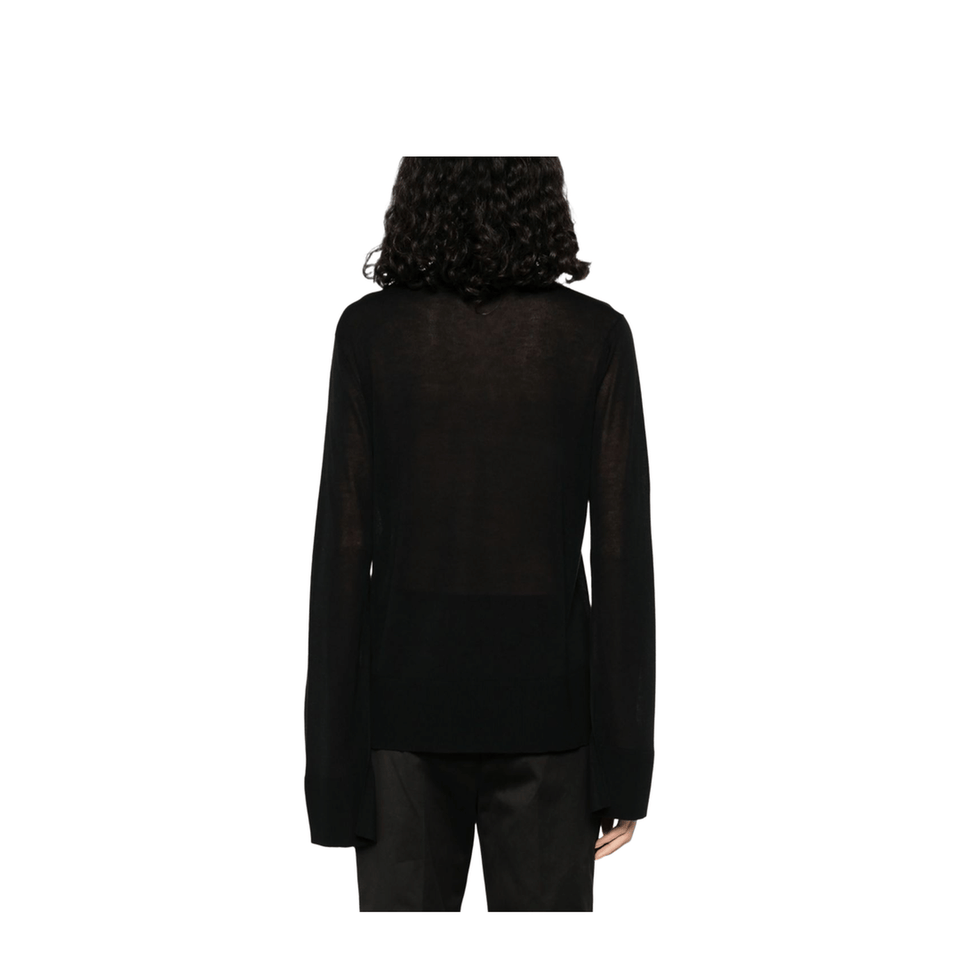 Slit Sleeve Turtleneck Black