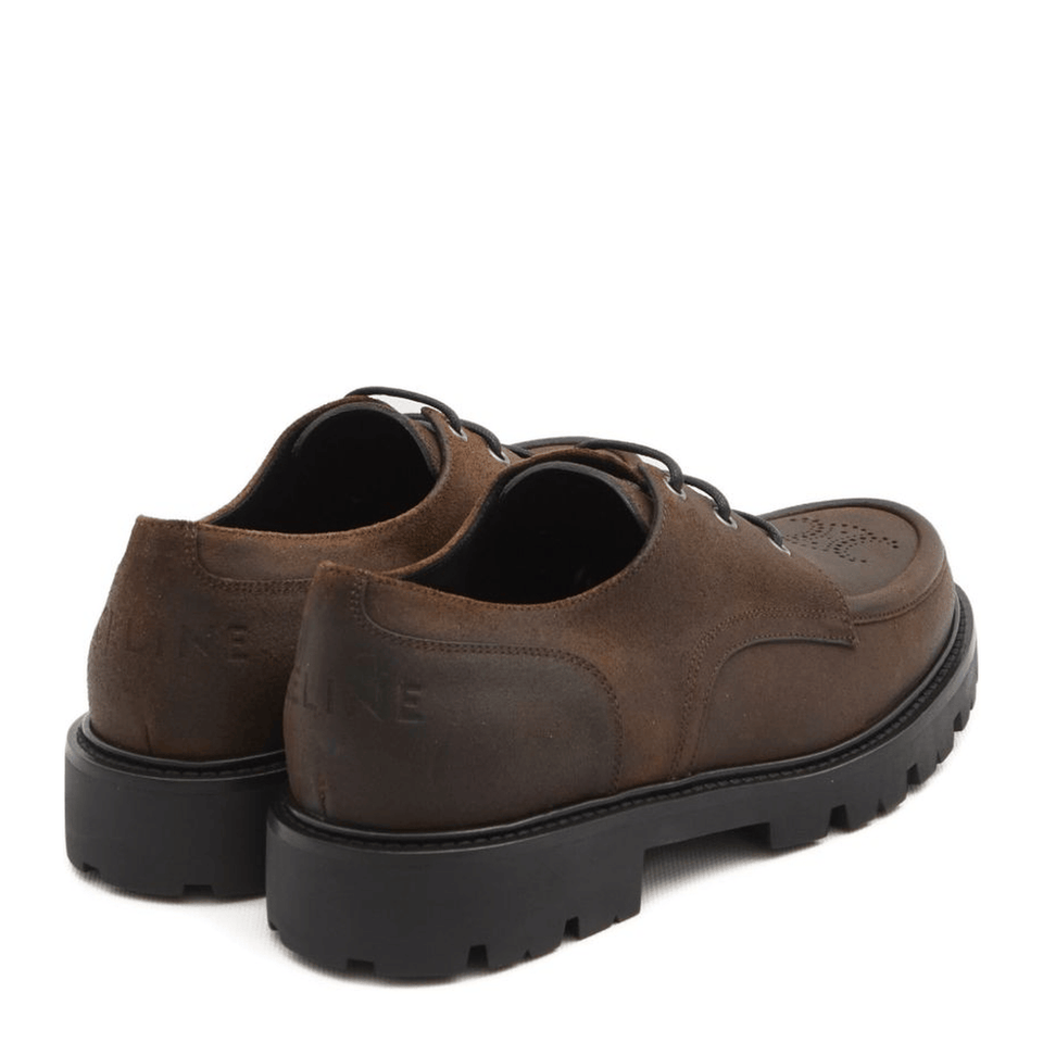 Margaret Derby Loafer In Waxed Suede Calfskin