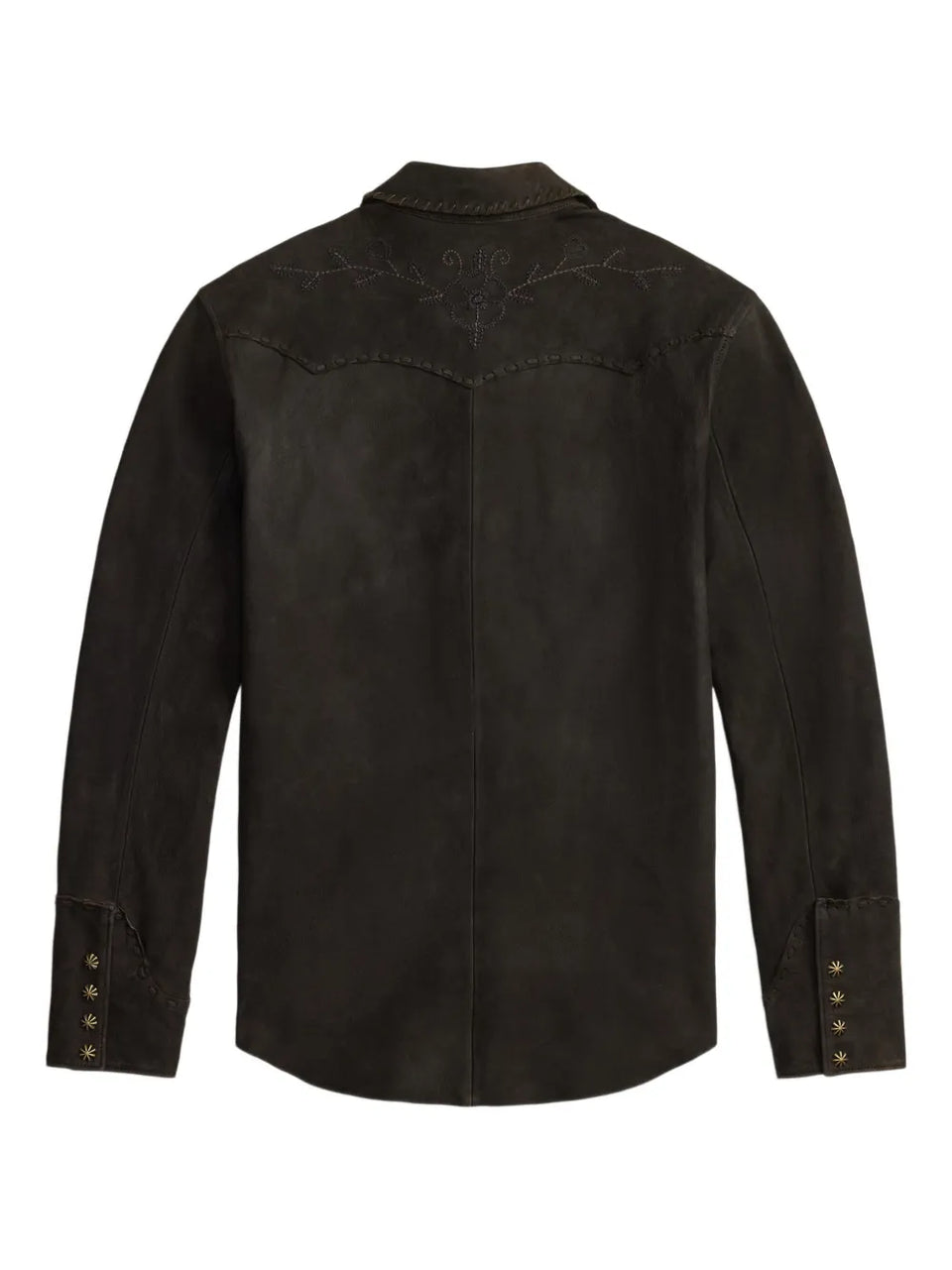 embroidered suede shirt