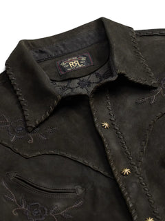embroidered suede shirt