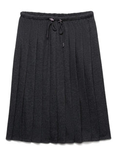 pleated jersey midi skirt