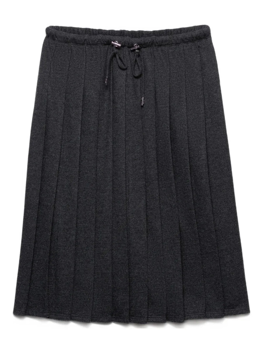 pleated jersey midi skirt