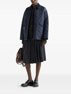 pleated jersey midi skirt