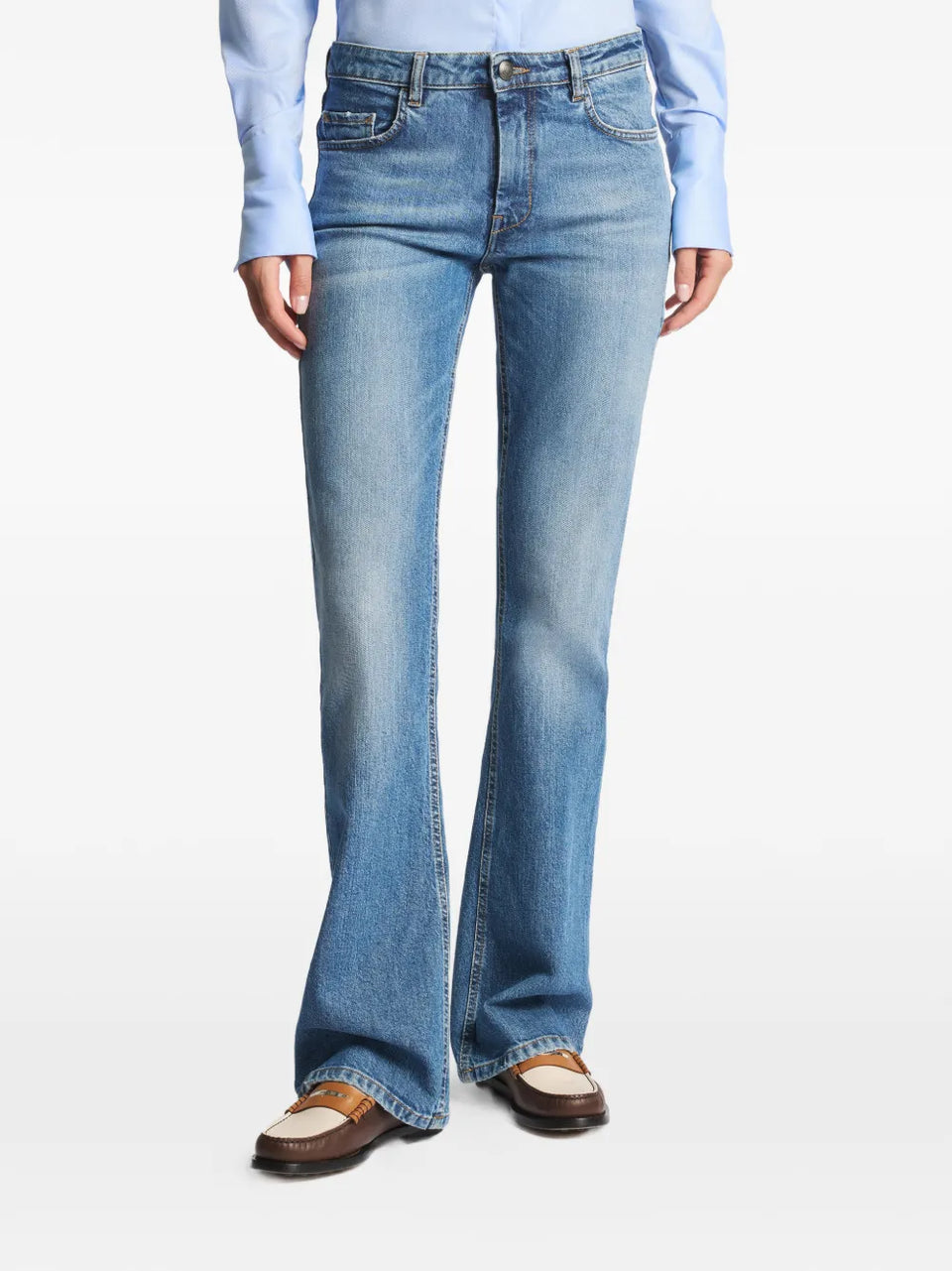 distressed-effect jeans