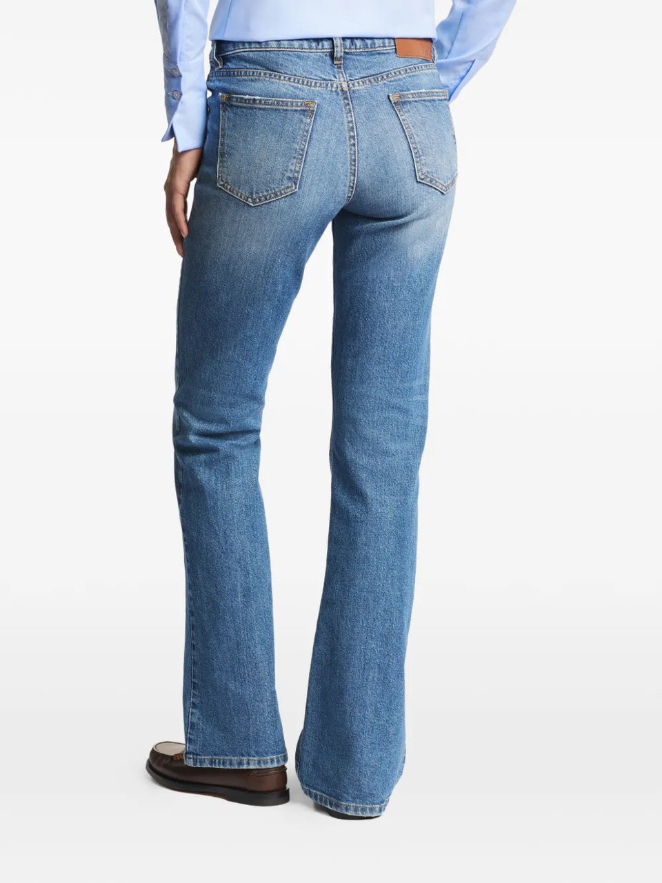distressed-effect jeans