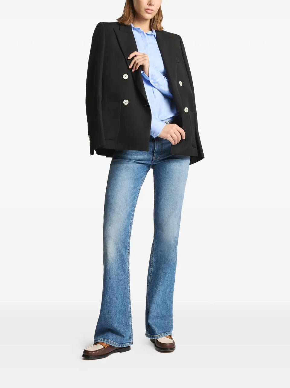 distressed-effect jeans