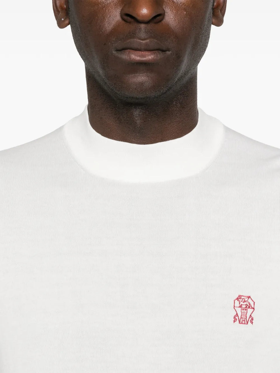 embroidered-logo knitted T-Shirt