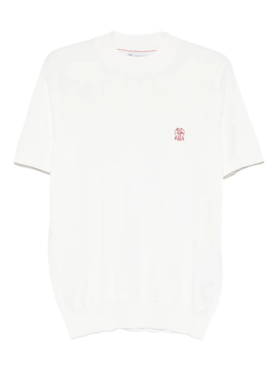embroidered-logo knitted T-Shirt