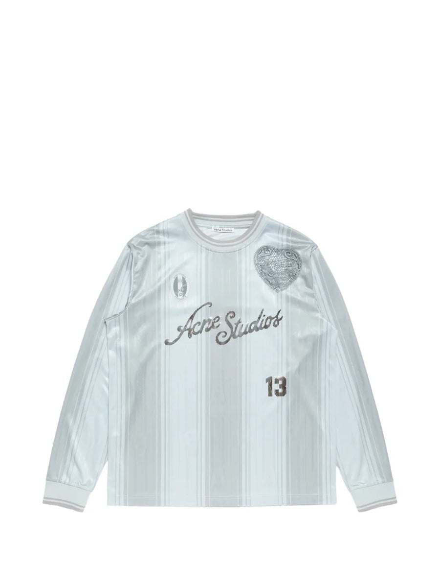 heart applique striped T-Shirt