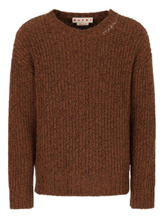crew neck elbow-patch sweater