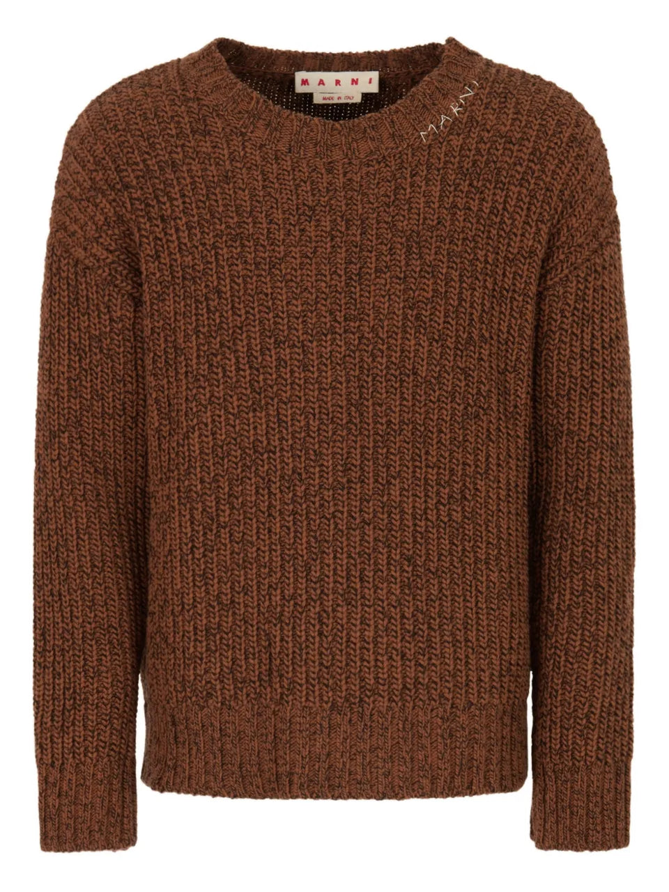 crew neck elbow-patch sweater