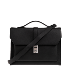 Hug Leather Briefcase - Black