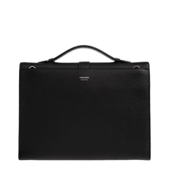 Hug Leather Briefcase - Black